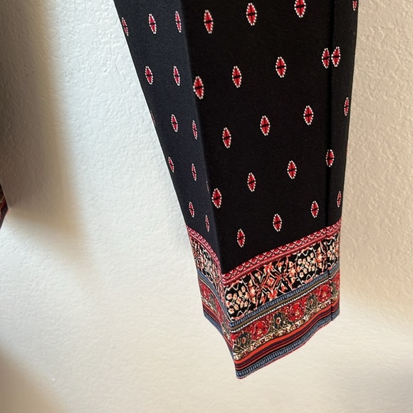 J Jill Premium Bistretch Black Patterned Pants with Red Accents NWOT 16P - Picture 4 of 10